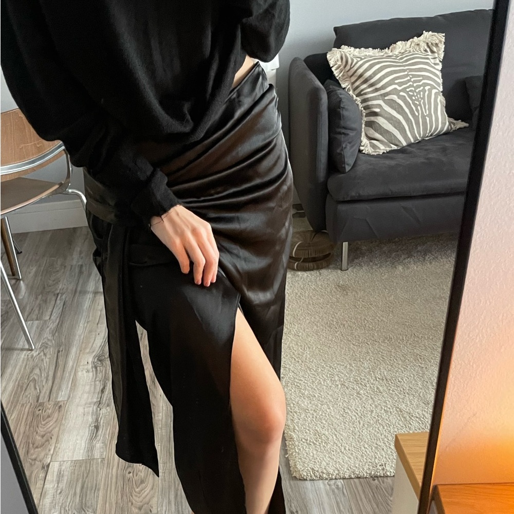 ZARA Midi Satin Skirt